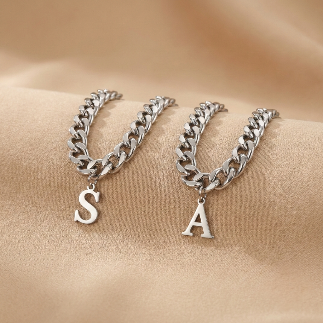 Cuban -  Armkette mit Initial