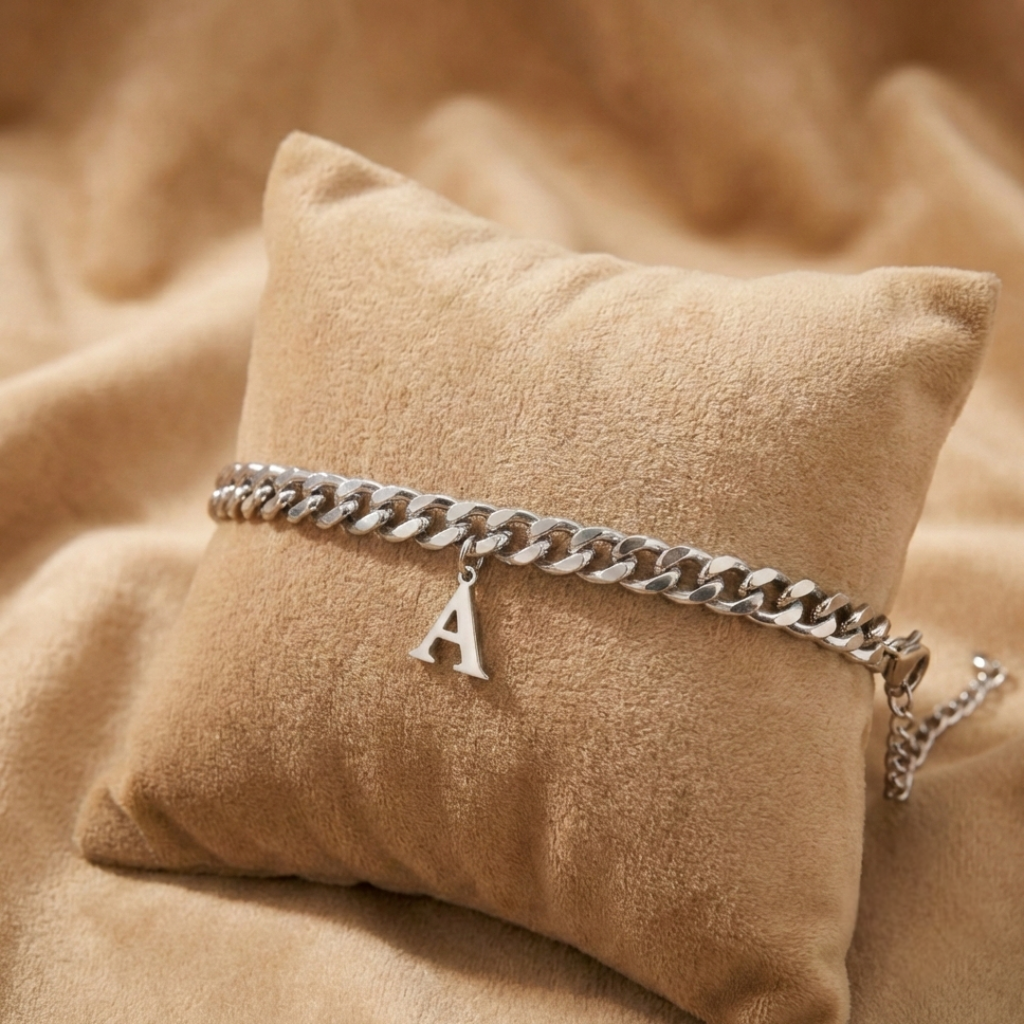 Cuban -  Armkette mit Initial