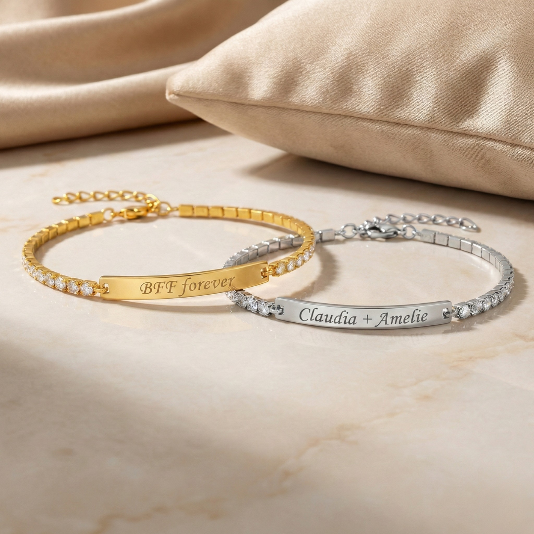 Twin -  Tennisarmbänder mit Gravur