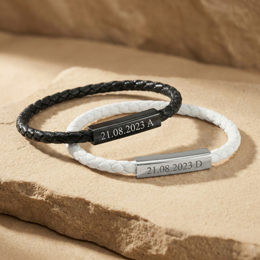 Magnetische Partnerarmbänder mit Gravur