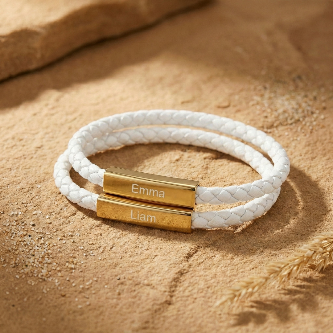 Magnetische Partnerarmbänder mit Gravur
