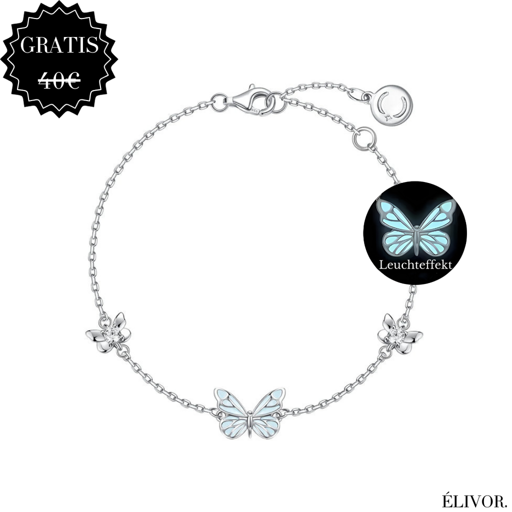 Leuchtende Schmetterling Halskette 925 Silber