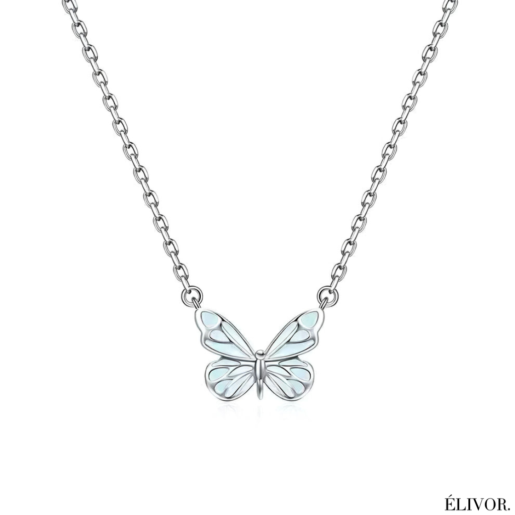 Leuchtende Schmetterling Halskette 925 Silber