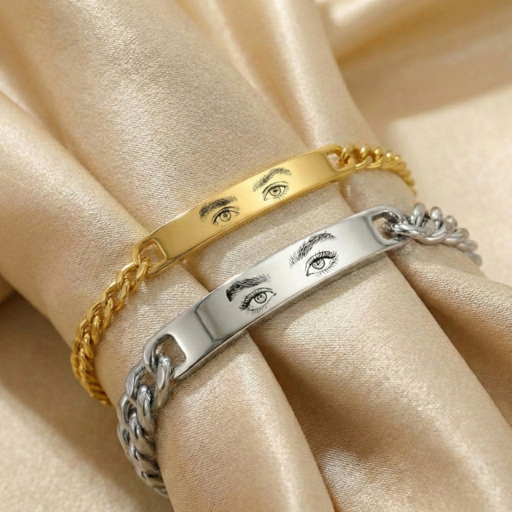 Love Eyes - Partnerarmbänder mit Augengravur