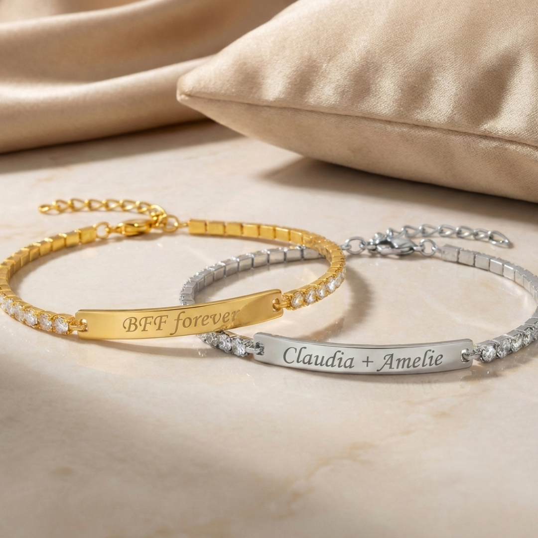 Twin -  Tennisarmbänder mit Gravur