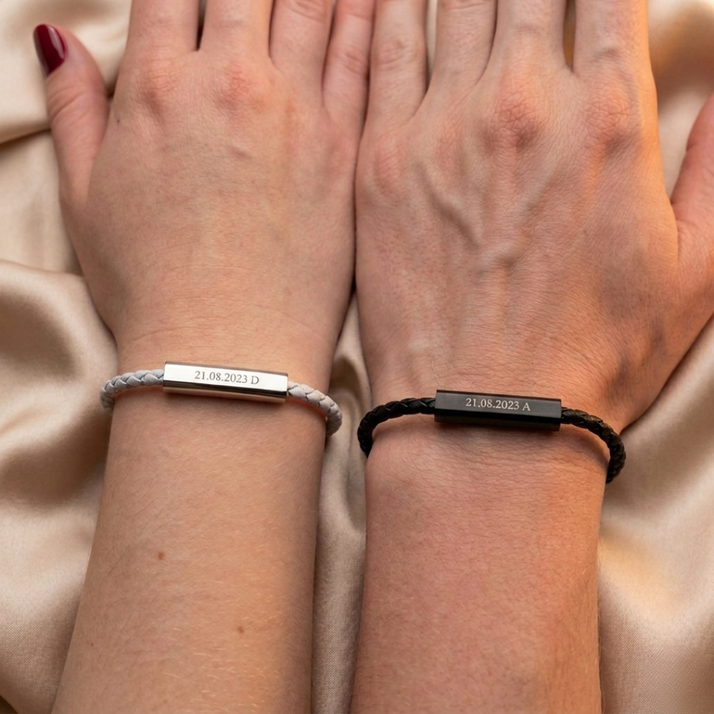 Magnetische Partnerarmbänder mit Gravur