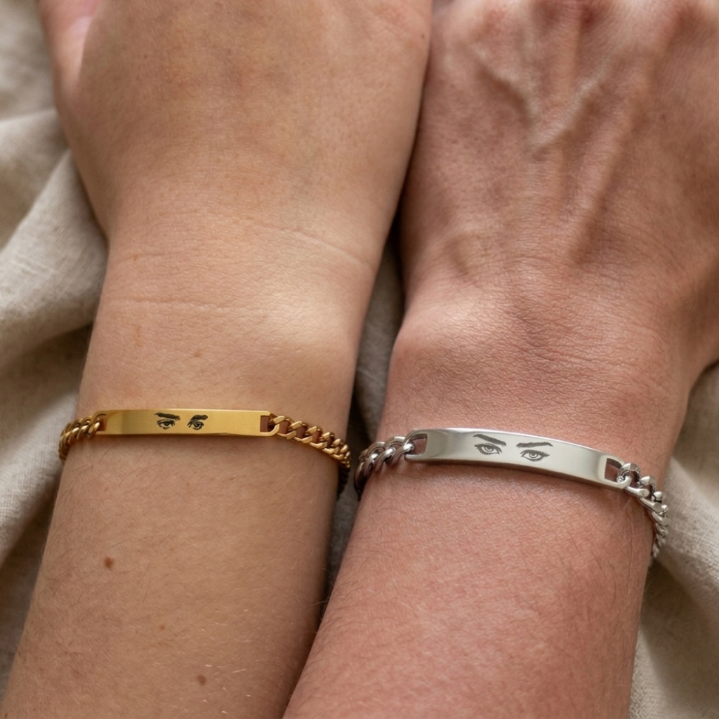 Love Eyes - Partnerarmbänder mit Augengravur