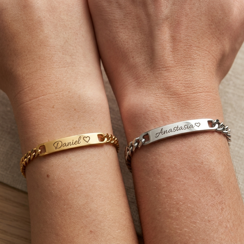 Partnerarmbänder mit Gravur